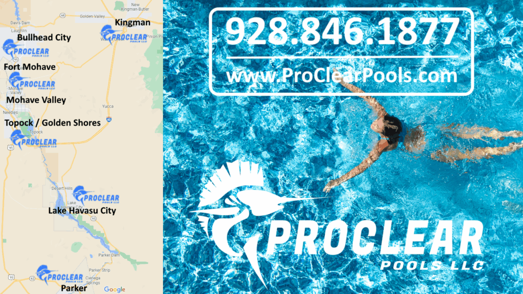 Pro Clear Pools - Pool Service Areas Map - Lake Havasu City, Parker, Topock, Bullhead City, Kingman, Mohave County, Arizona